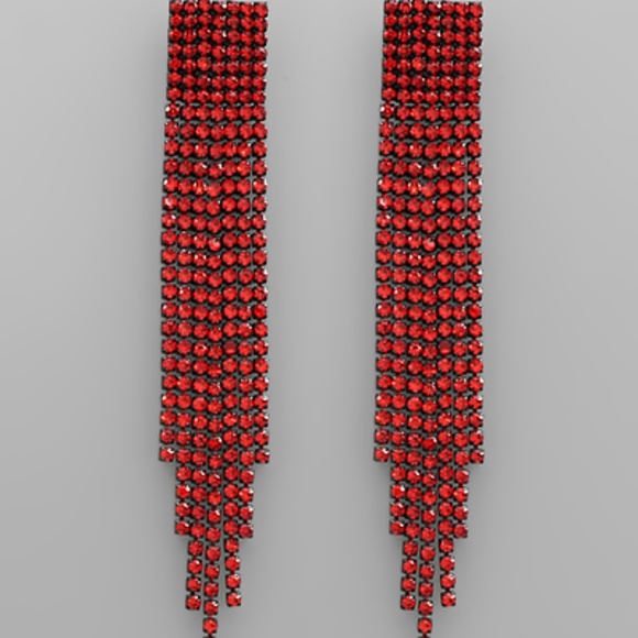 Rhinestone Tassel Earrings